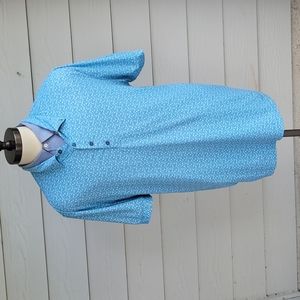 WILLIAM‎ MURRAY Light Blue White Golf Mower Rake Theme Sz XL Mens Polo Shirt